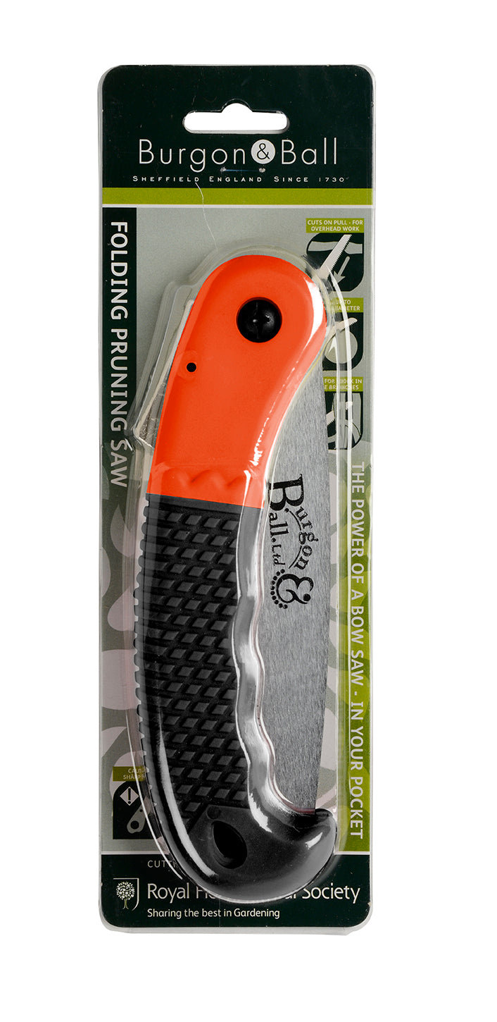 Burgon & Ball Folding Pruning Saw in packaging