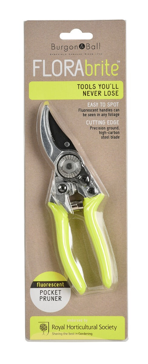 Burgon & Ball Pocket Pruner - Fluro Yellow