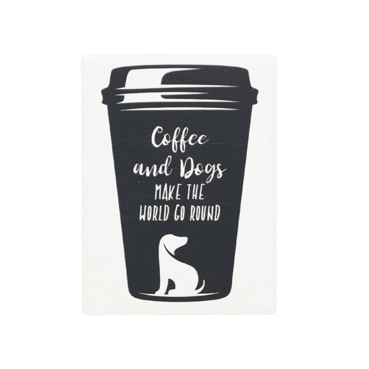 Coffee and dogs fridge magnet