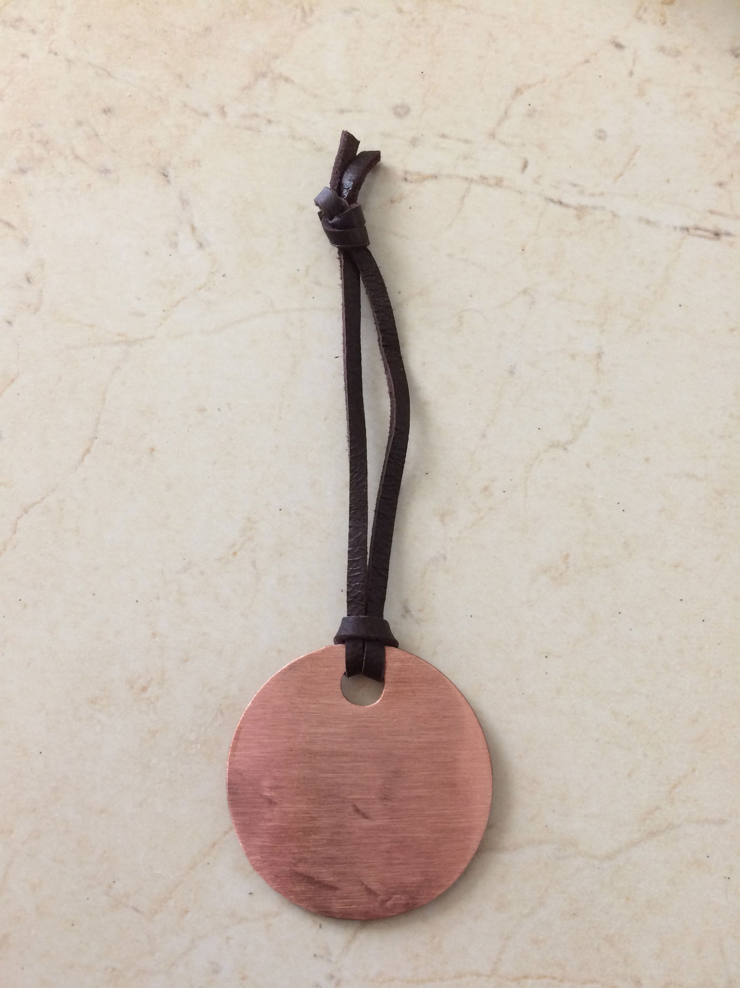 Copper Luggage Tag, back