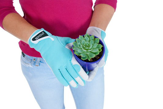 Sprout Women's Leather Gardening Gloves - Seaspray