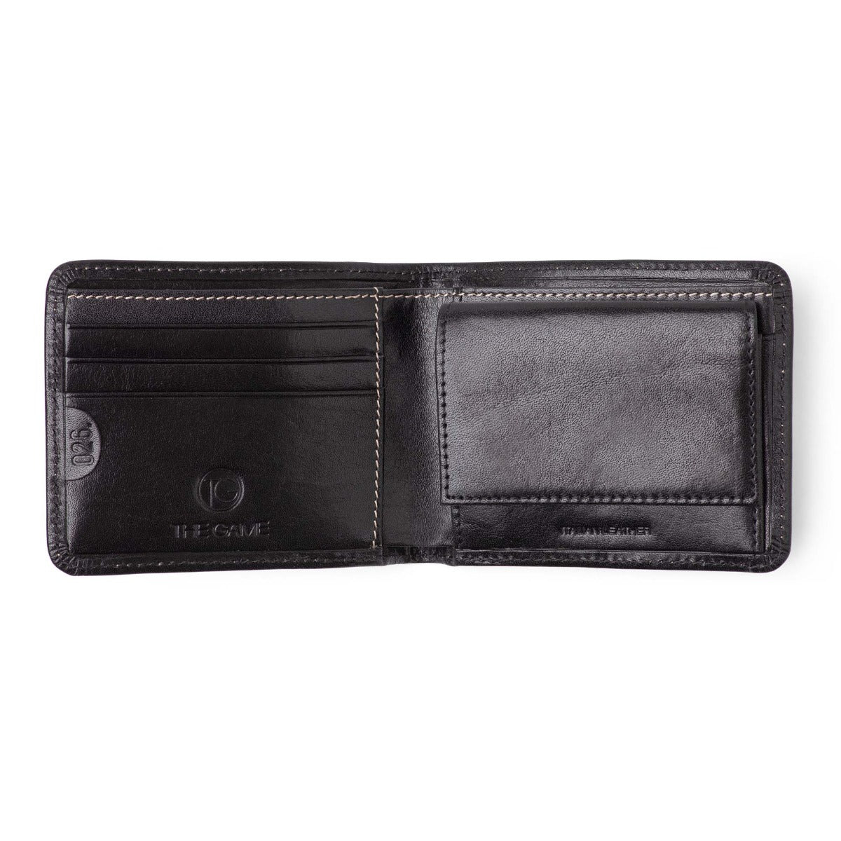 The Game All Rounder leather Cricket Wallet with coin pouch - Black
