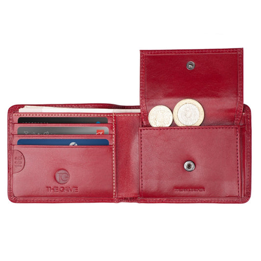 The Game All Rounder leather Cricket Wallet with coin pouch - Cherry