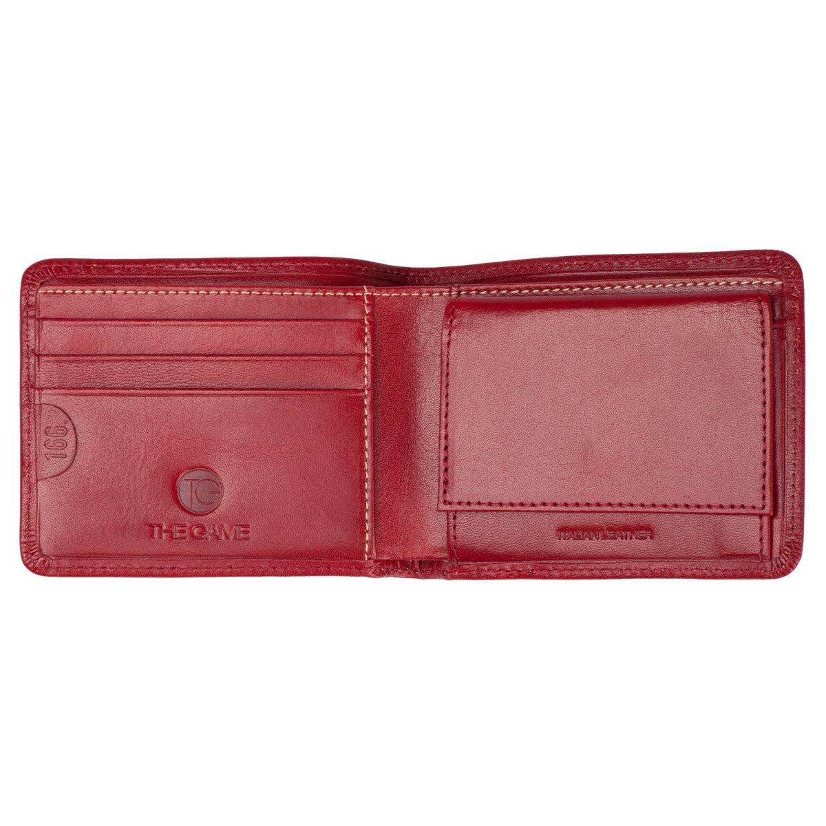The Game All Rounder leather Cricket Wallet with coin pouch - Cherry