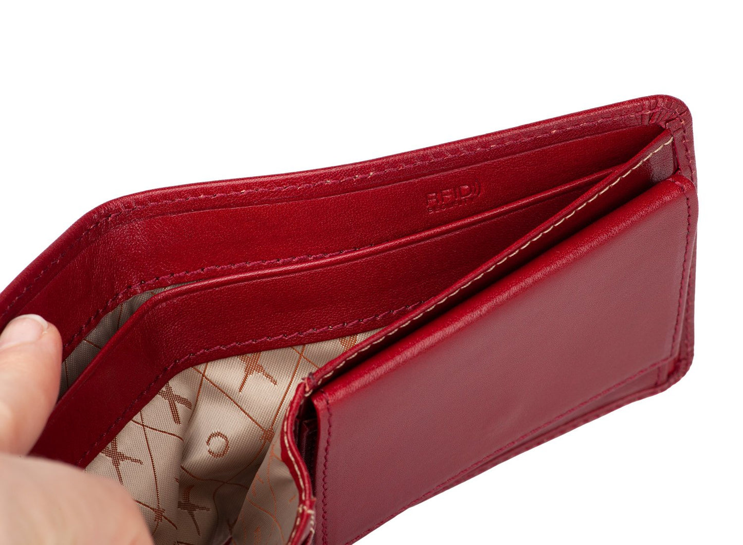 The Game All Rounder leather Cricket Wallet with coin pouch - Cherry