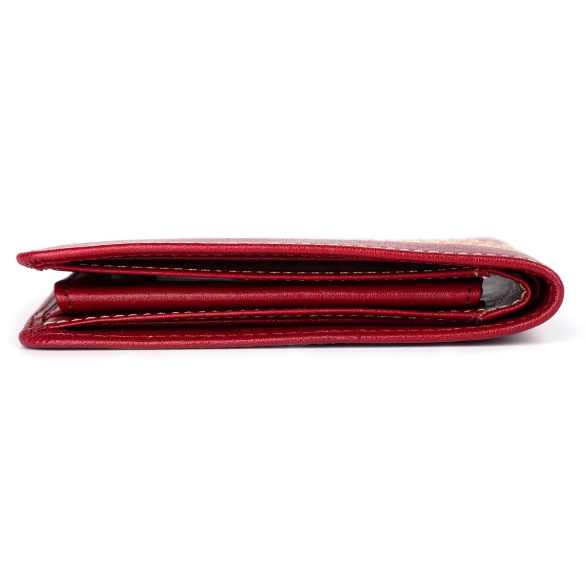 The Game All Rounder leather Cricket Wallet with coin pouch - Cherry