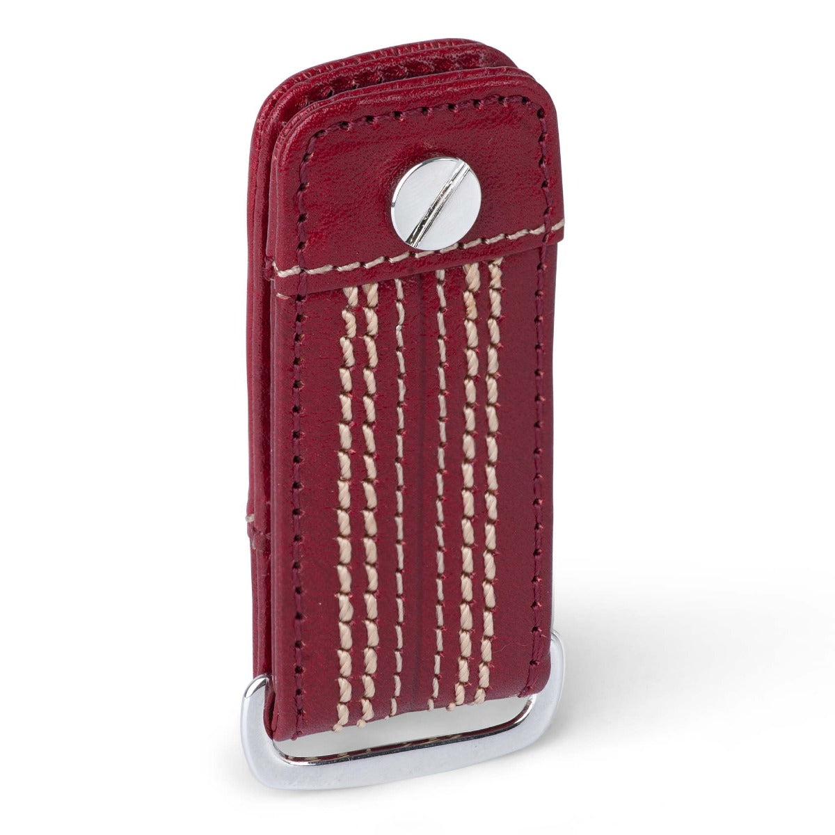 The Game Inswinger leather Key Ring - Cherry