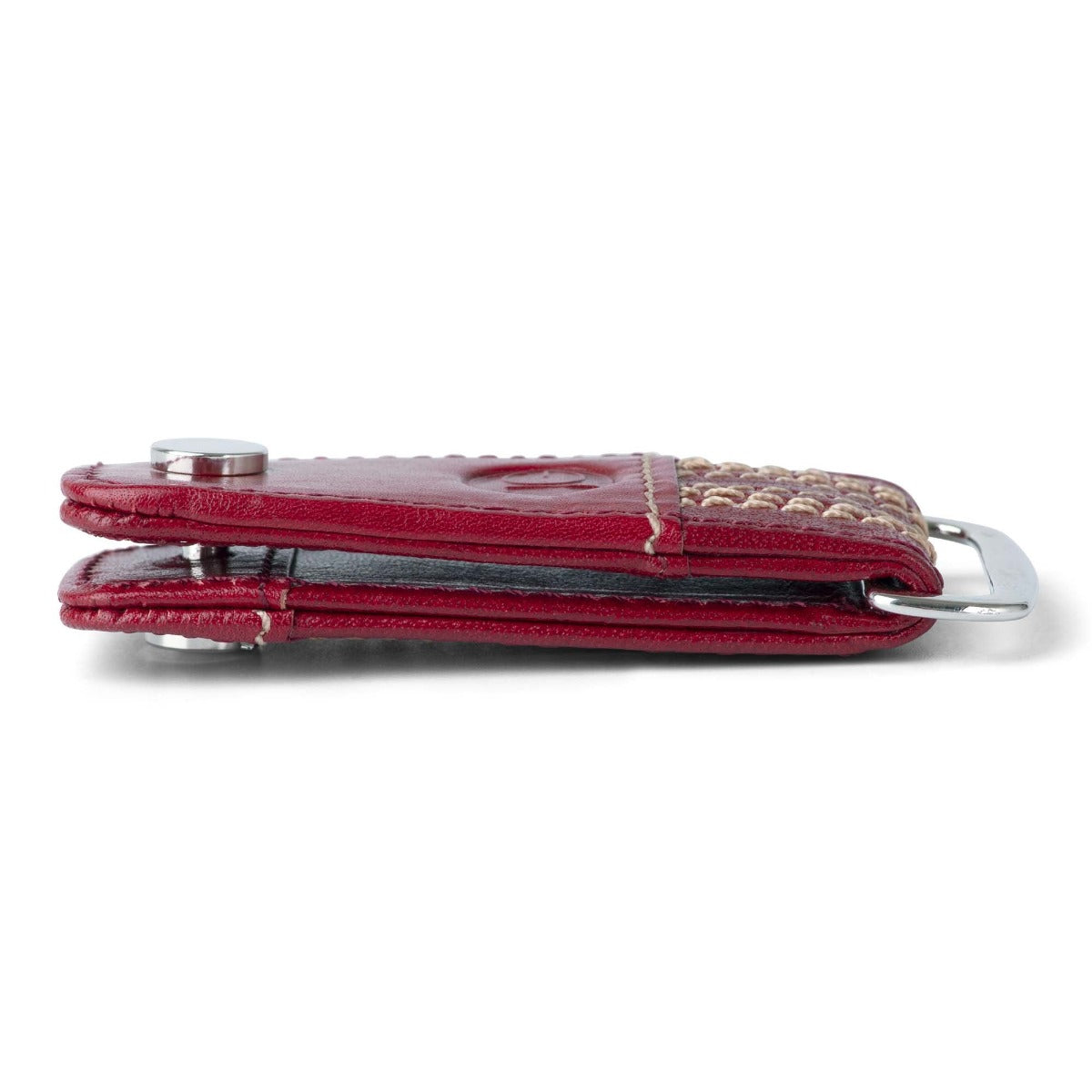The Game Inswinger leather Key Ring - Cherry