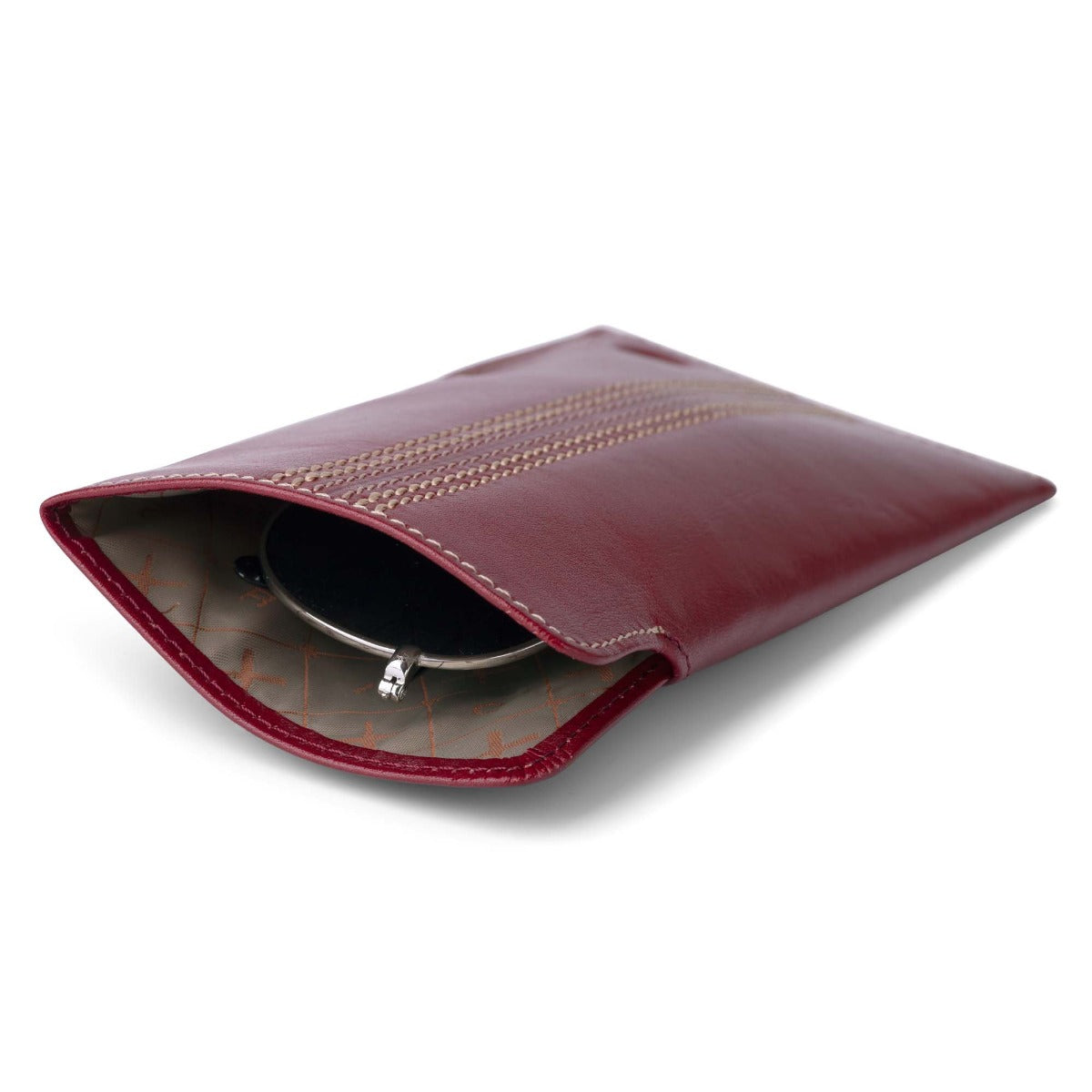The Game Spectator leather soft glasses case- Cherry