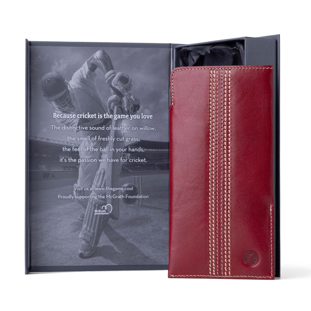 The Game Spectator leather soft glasses case- Cherry