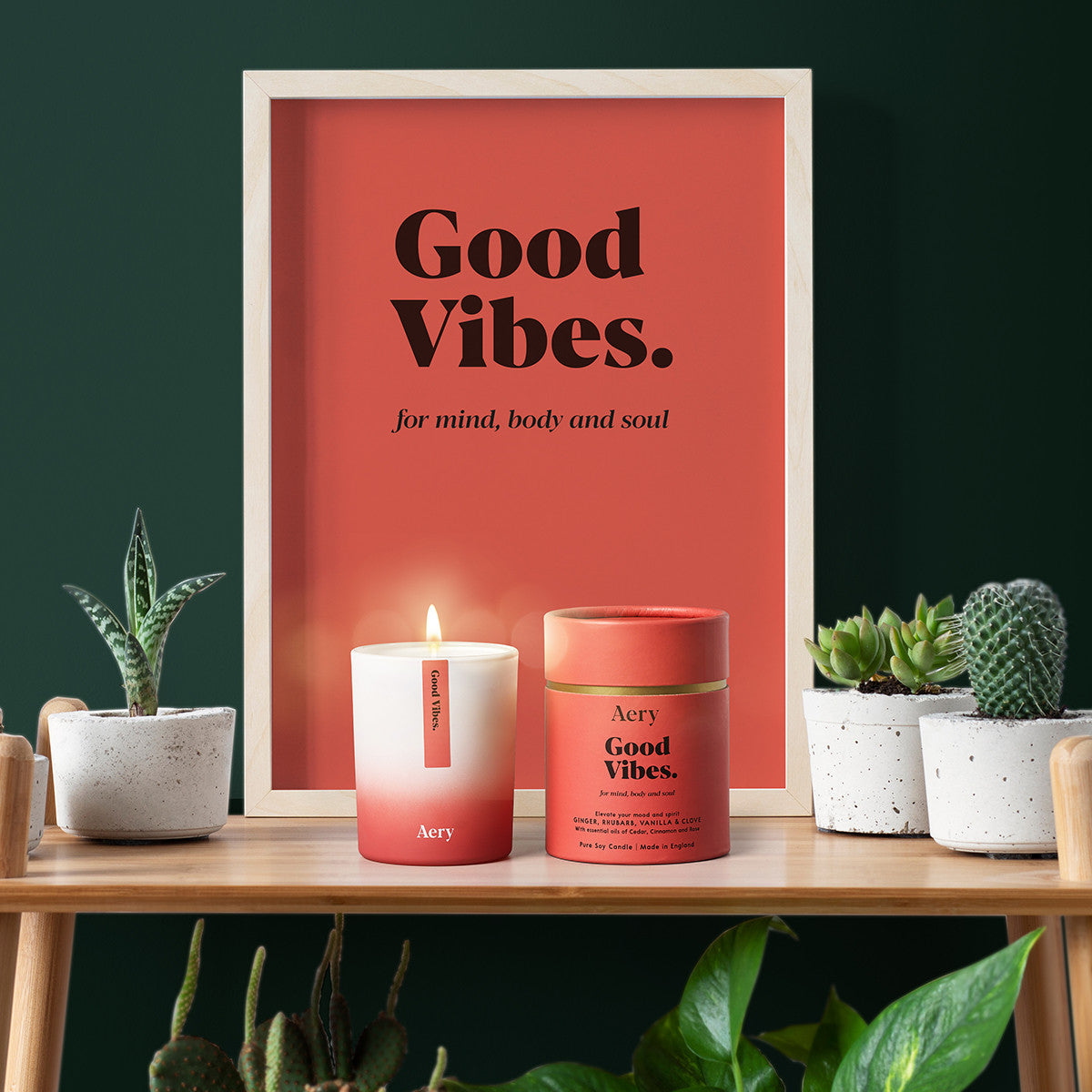 Aery Living Aromatherapy 200g Soy Candle - Good Vibes