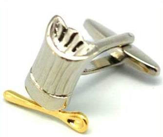 Chefs Hat Cufflinks close-up