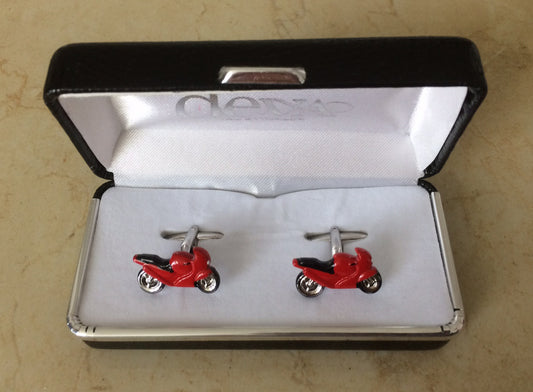 Red Racing Bike cufflinks