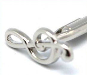 Treble Clef cufflinks close up