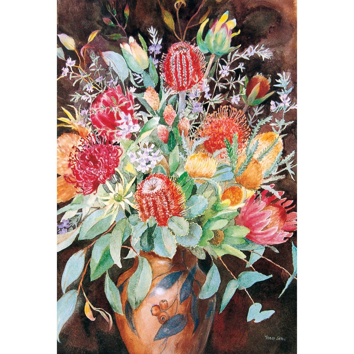 Greeting Card - Australian Banksias, Proteas And Eucalyptus (FREE DELIVERY)