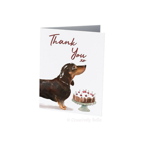 Greeting Card - Thank You Sausage Dog (FREE DELIVERY)