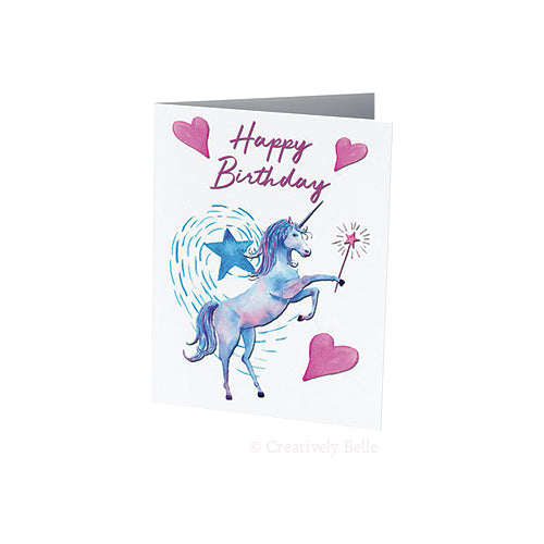 Greeting Card - Unicorn Birthday Card (FREE DELIVERY)