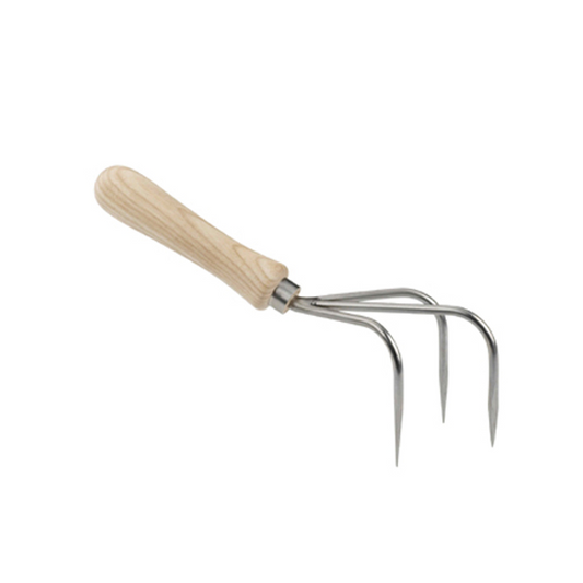 Sneeboer 3 Tine Hand Cultivator - Ash Handle