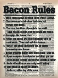 Vintage Dictionary Print - Bacon Rules (framed)