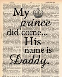Vintage Dictionary Print - My Prince Did Come (framed)