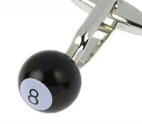 Cufflinks, Black 8 Ball close-up